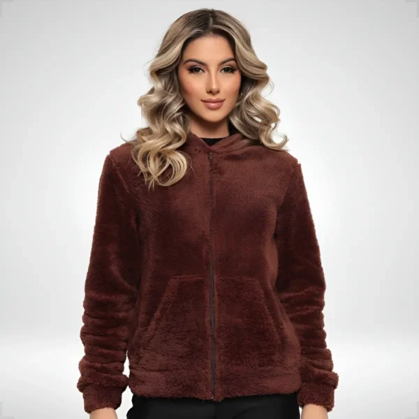 Cód. 662 - Casaco Feminino Teddy Pelúcia Blusa De Frio Inverno Cores