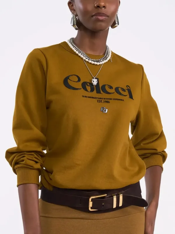 Cód. 1534 - Blusão Moletom Colcci Feminino Comfort Estampa Emborrachada