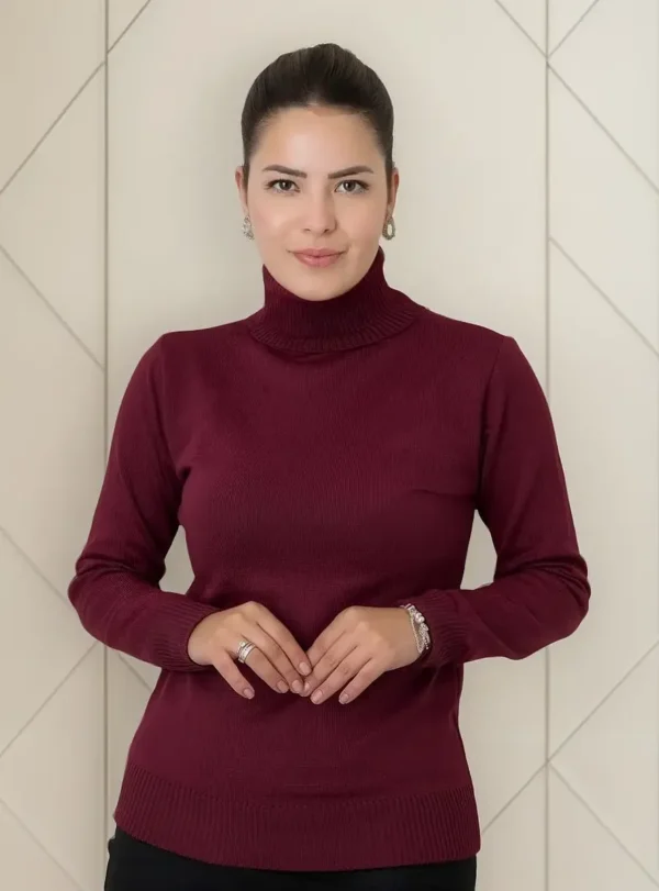 Cód. 1271 - Blusa Cacharrel Feminina Lã Tricot Trico  Gola Alta Atacado