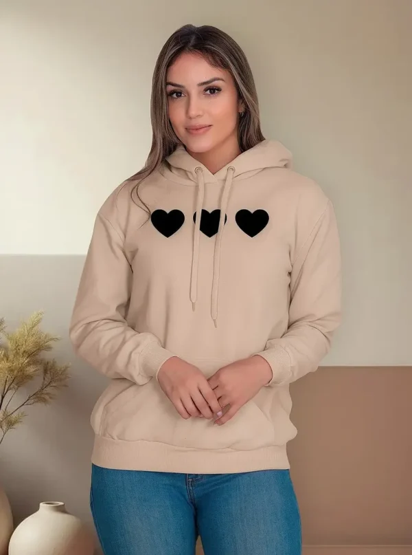 Cód. 540 - Moletom Feminino Blusa De Frio Estampado Heart Coração