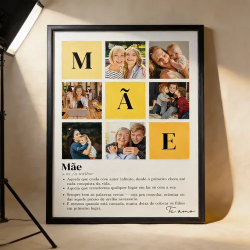 Cód. 1093 - Quadro Dias Mães Mãe Com Foto A3 30x40 Personalizado