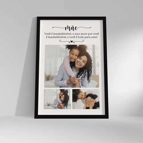 Cód. 1094 - Quadro Presente P/ Mãe Ou Dia Das Mães 20x30 C/ 3 Fotos