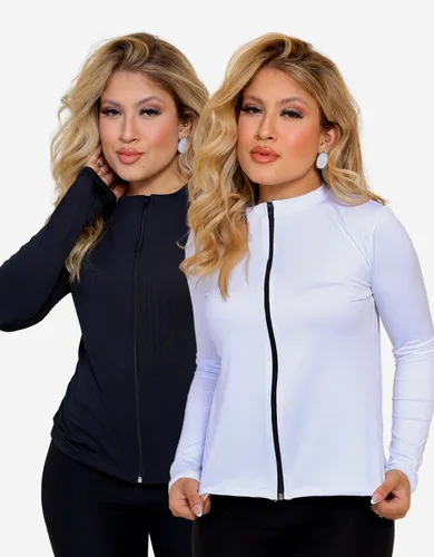 Cód. 905 - Kit2 Jaqueta Feminina Casaco Fit Treino Proteção Uv Academia