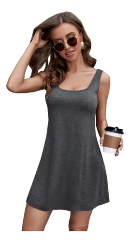 Cód. 1131 - Vestido Feminino Regata Cantão Curto Decote U Tribo Livre