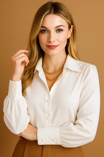 Cód. 1111 - Camisa Feminina Social Manga Longa Elegante Luxo Importada