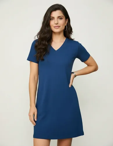 Cód. 1133 - Vestido Feminino Manga Curta Decote V Curto Tribo Livre
