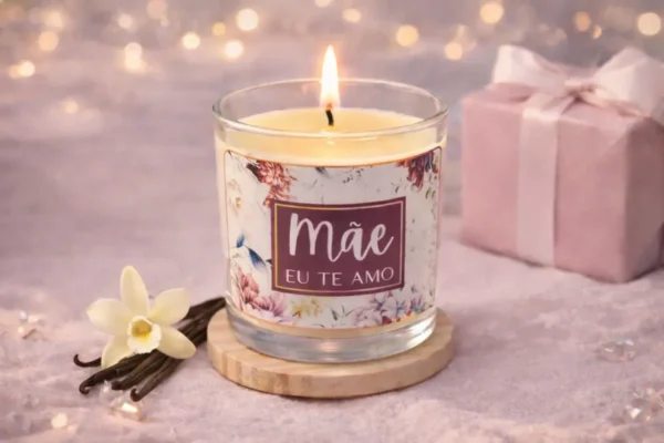 Cód. 1088 - Mãe Eu Te Amo Vela Aromática Premium 180g Presente Para Mães