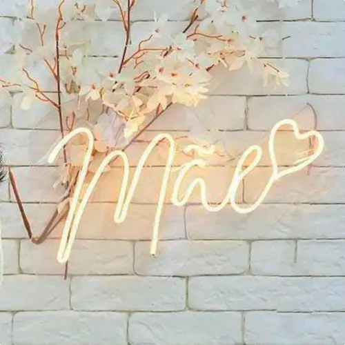 Cód. 1077 - Mãe 50 Cm + Brinde Neon Led Decoração Luminária Acrílico