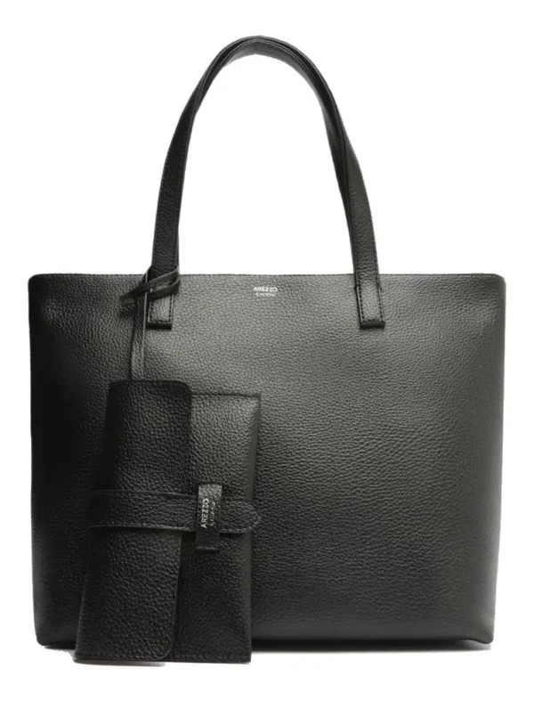 Cód. 927 - Bolsa Arezzo Shopping Tamanho Grande Lisa Com Carteira Cor Preto