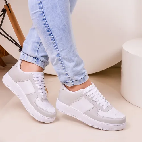 Cód. 1125 - Tênis Feminino Casual Branco Trabalho Dia  Macio Air Nearby