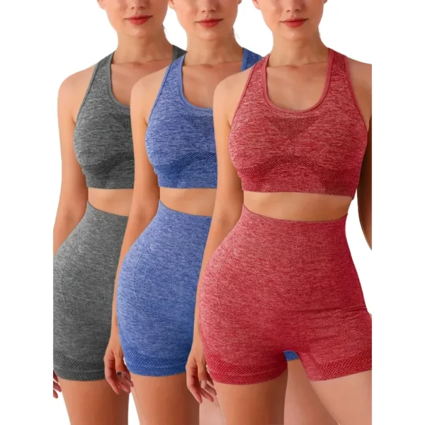 Cód. 92 - Kit 3 Conjunto Academia Fitness Levanta Bumbum Sem Costura