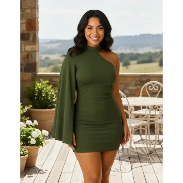 Cód. 28 - Vestido Paty Suplex Colado Premium Moda Gringa Manga Nula