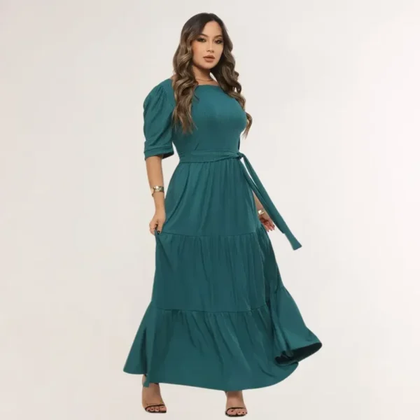 Cód. 45 - Vestido Feminino Longo Evangélico Luxo Elegante No Canelado