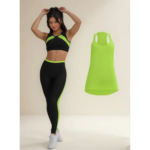 Cód. 88 - Kit Conjunto Fitness Feminino Roupa Academia Legging Cropped