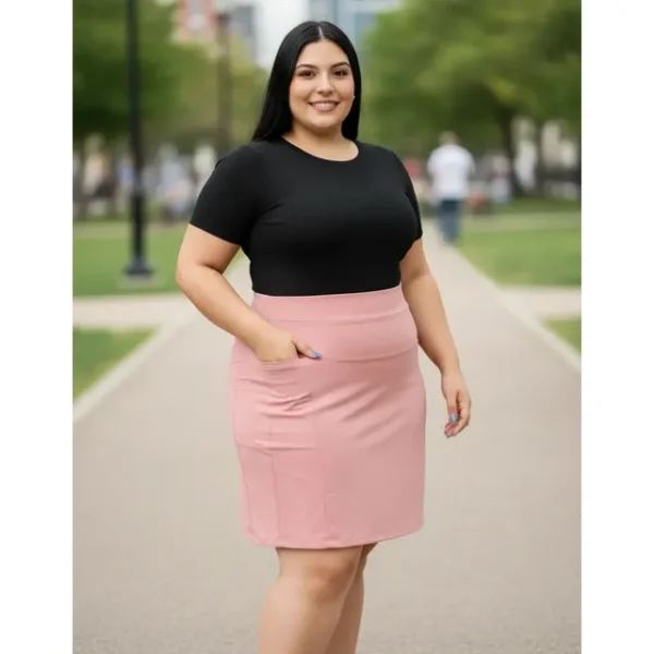 Cód. 16 - Short Saia De Academia Plus Size Evangelico Feminino Midi