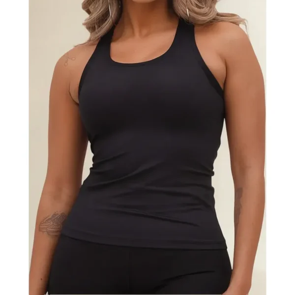 Cód. 100 - Regata Asa Delta Blusa Feminina Básica Lisa Suplex Academia