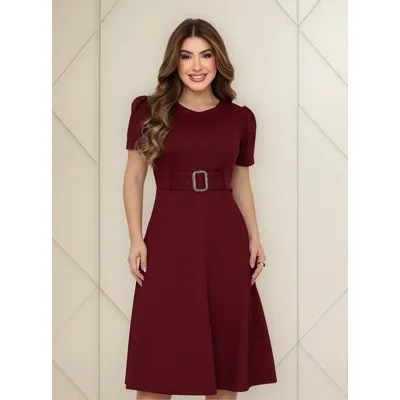 Cód. 52 - Vestido Midi Moda Cristã Evangelico Casual Crepe De Malha