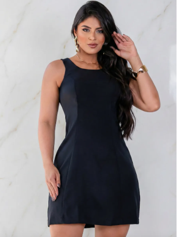 Cód. 64 - Vestido Feminino Alfaiataria Curto Casual Lycra Premium